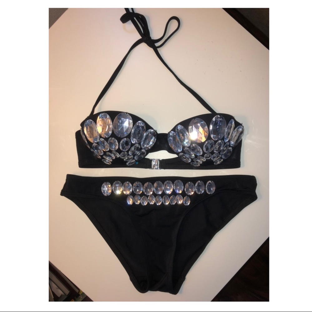 Topshop jeweled bikini size 4